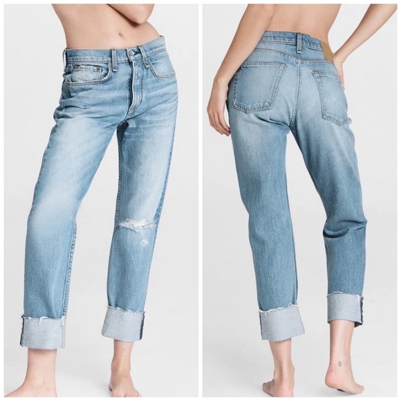 Rag & Bone Rosa Mid-Rise Boyfriend Relaxed Fit Denim Jeans In Jones Wash Size 31 - Picture 17 of 17